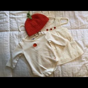 Janie and Jack Pumpkin Dress Onesie Hat